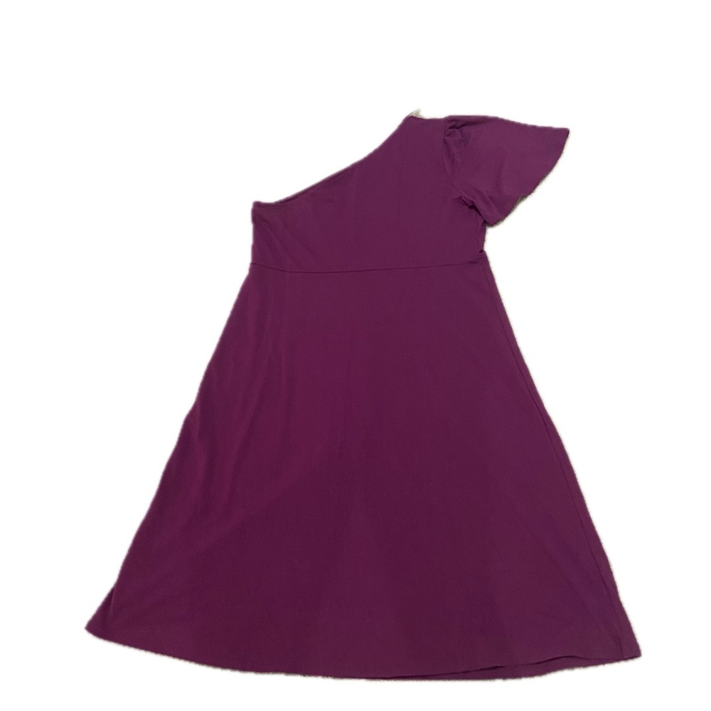 Who What Wear Purple One Shoulder Flare Dress